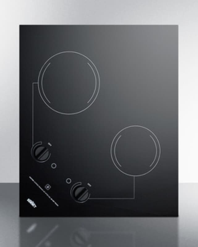 21" Wide 230V 2-Burner Radiant Cooktop