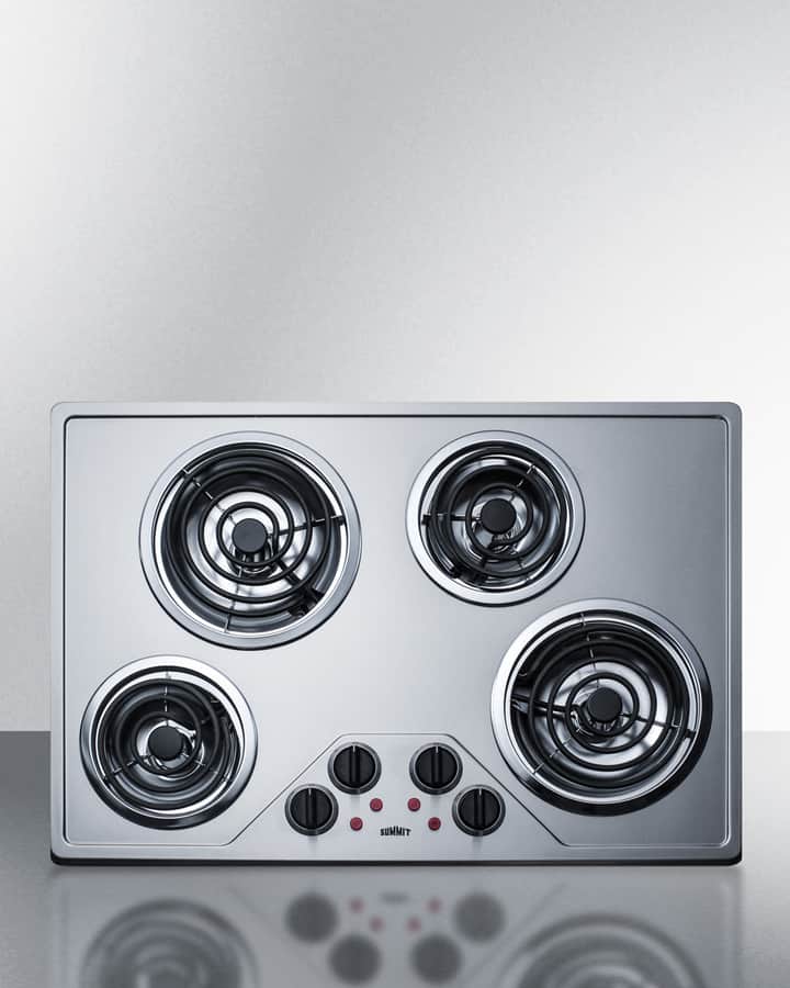 30" Wide 230V 4-Burner Coil Cooktop