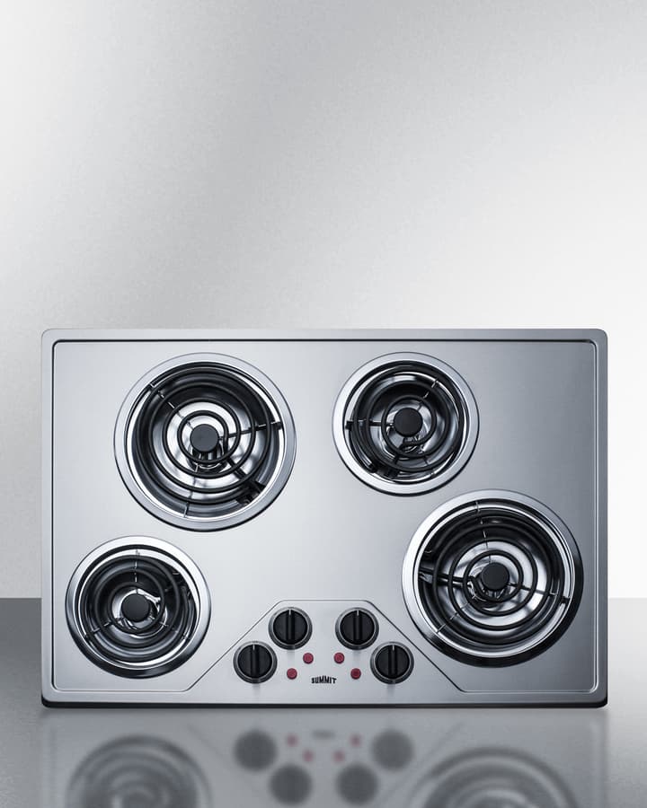 30" Wide 230V 4-Burner Coil Cooktop
