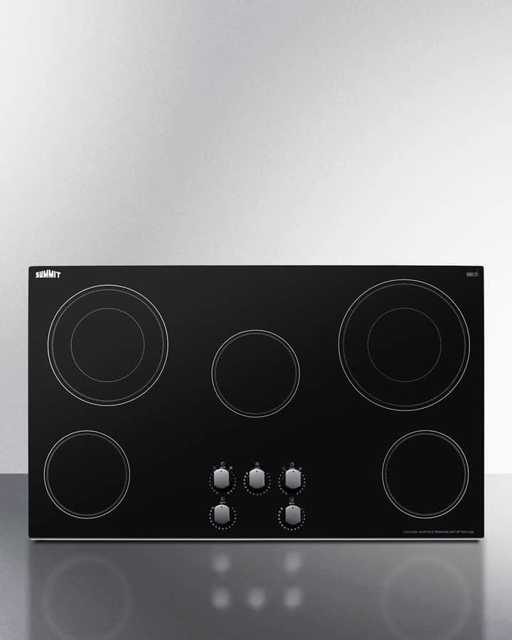 36" Wide 208-240V 5-Burner Radiant Cooktop