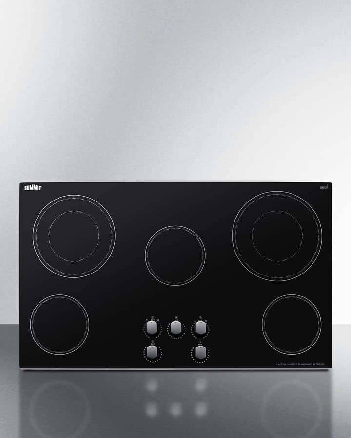 36" Wide 208-240V 5-Burner Radiant Cooktop