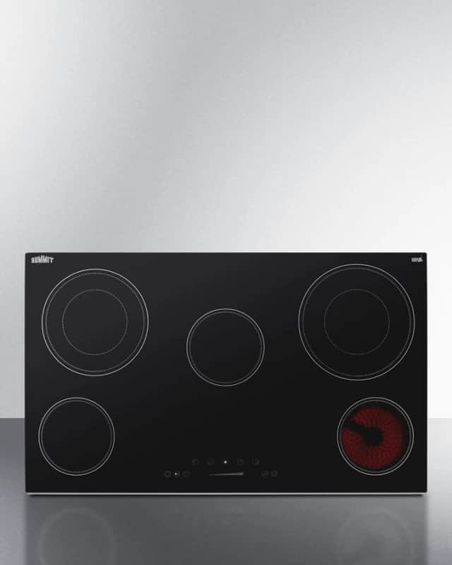 36" Wide 208-240V 5-Burner Radiant Cooktop