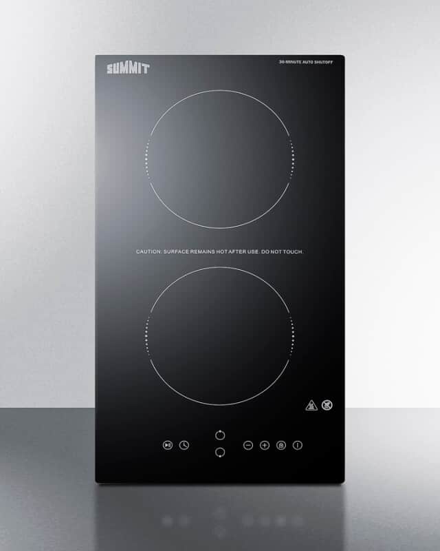 12" Wide 115V 2-Burner Radiant Cooktop With Safety Shutoff