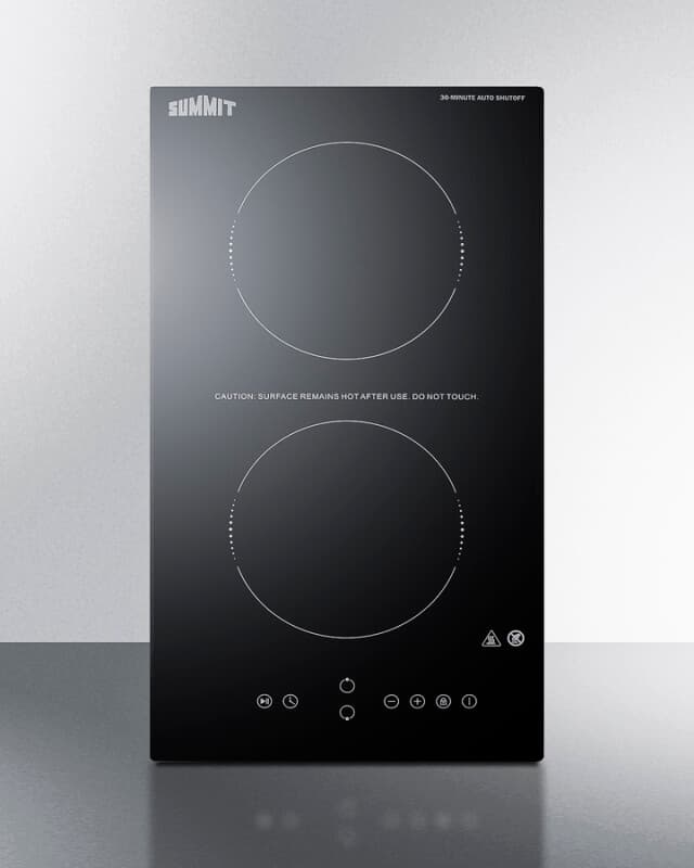 12" Wide 115V 2-Burner Radiant Cooktop With Safety Shutoff