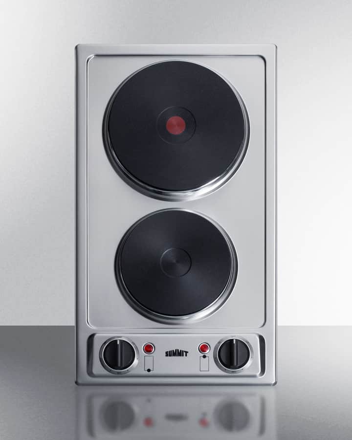 12" Wide 230V 2-Burner Solid Disk Cooktop