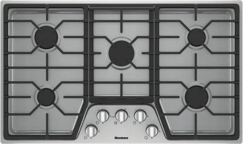 36" 5 Burner Built-In Gas Cooktop, Front Controls