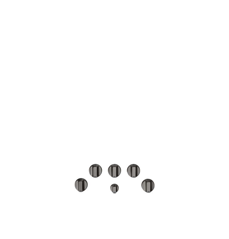5 Gas Cooktop Knobs - Brushed Black