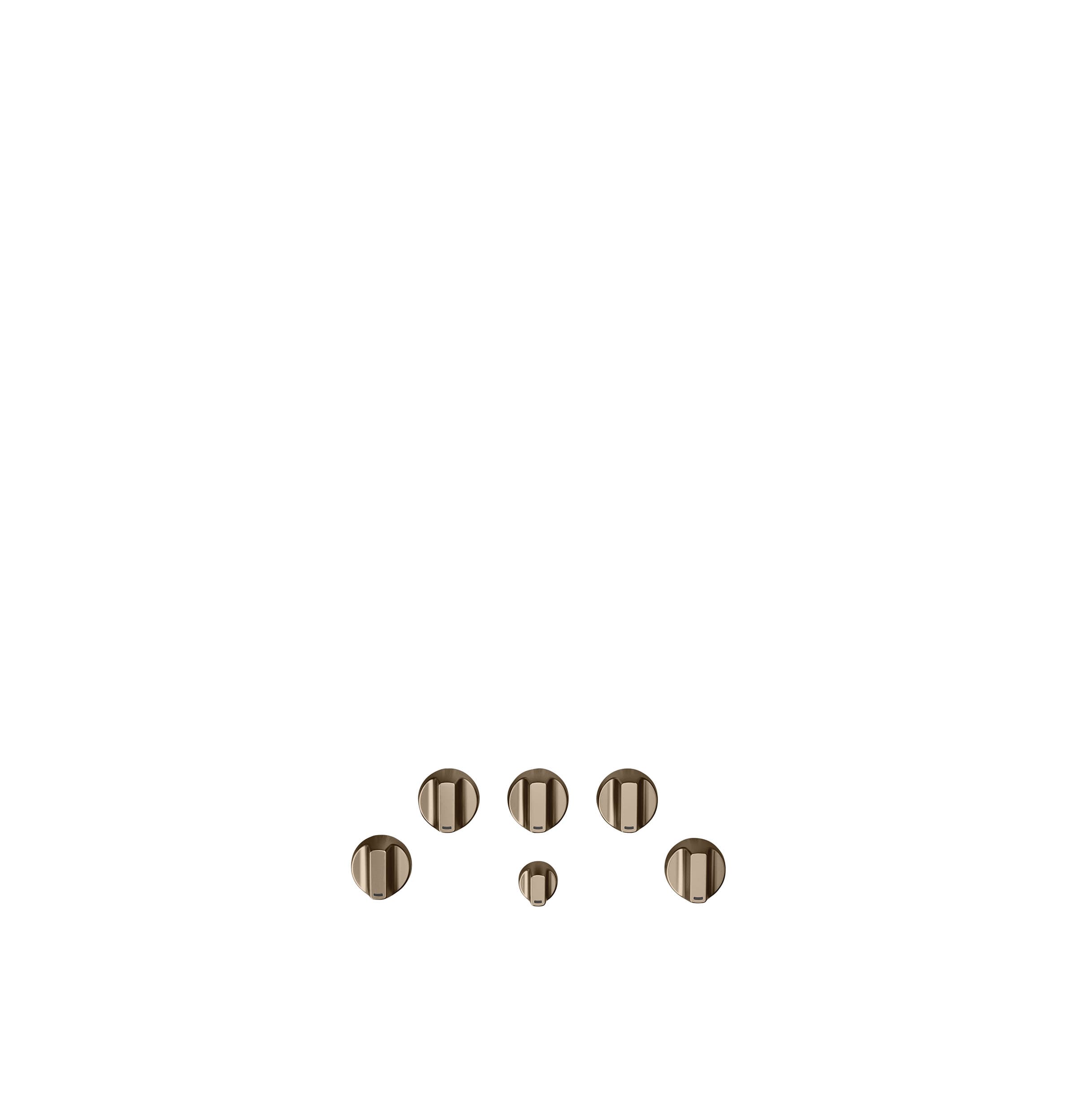5 Gas Cooktop Knobs - Brushed Bronze