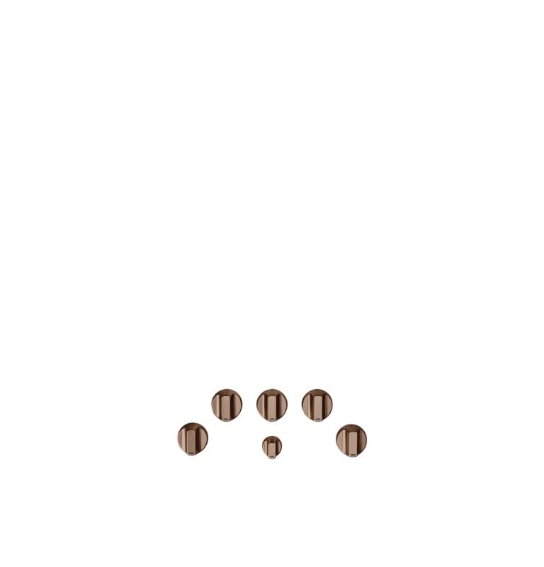 5 Gas Cooktop Knobs - Brushed Copper