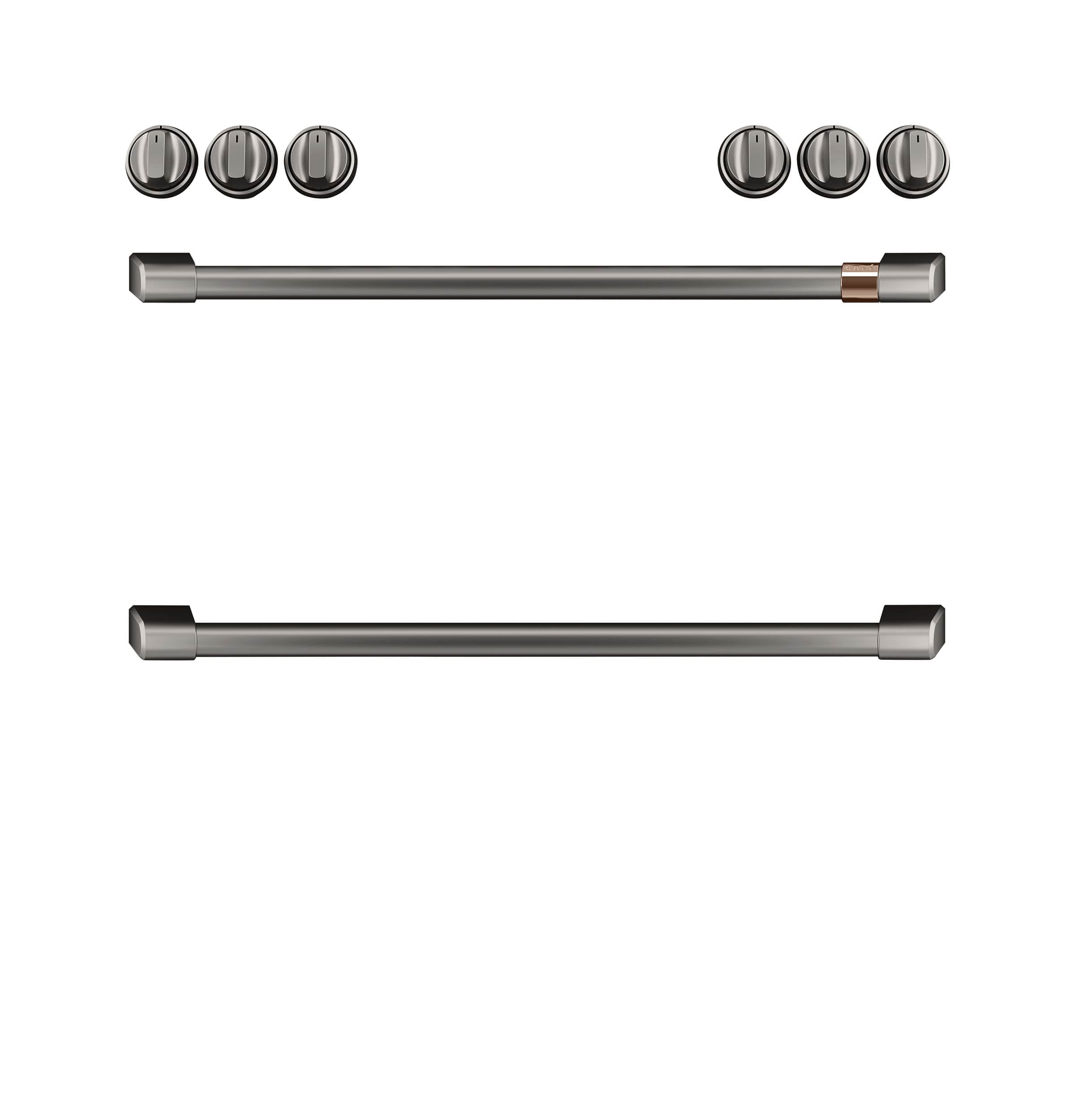 Café Front Control Gas Knobs And Handles - Brushed Black