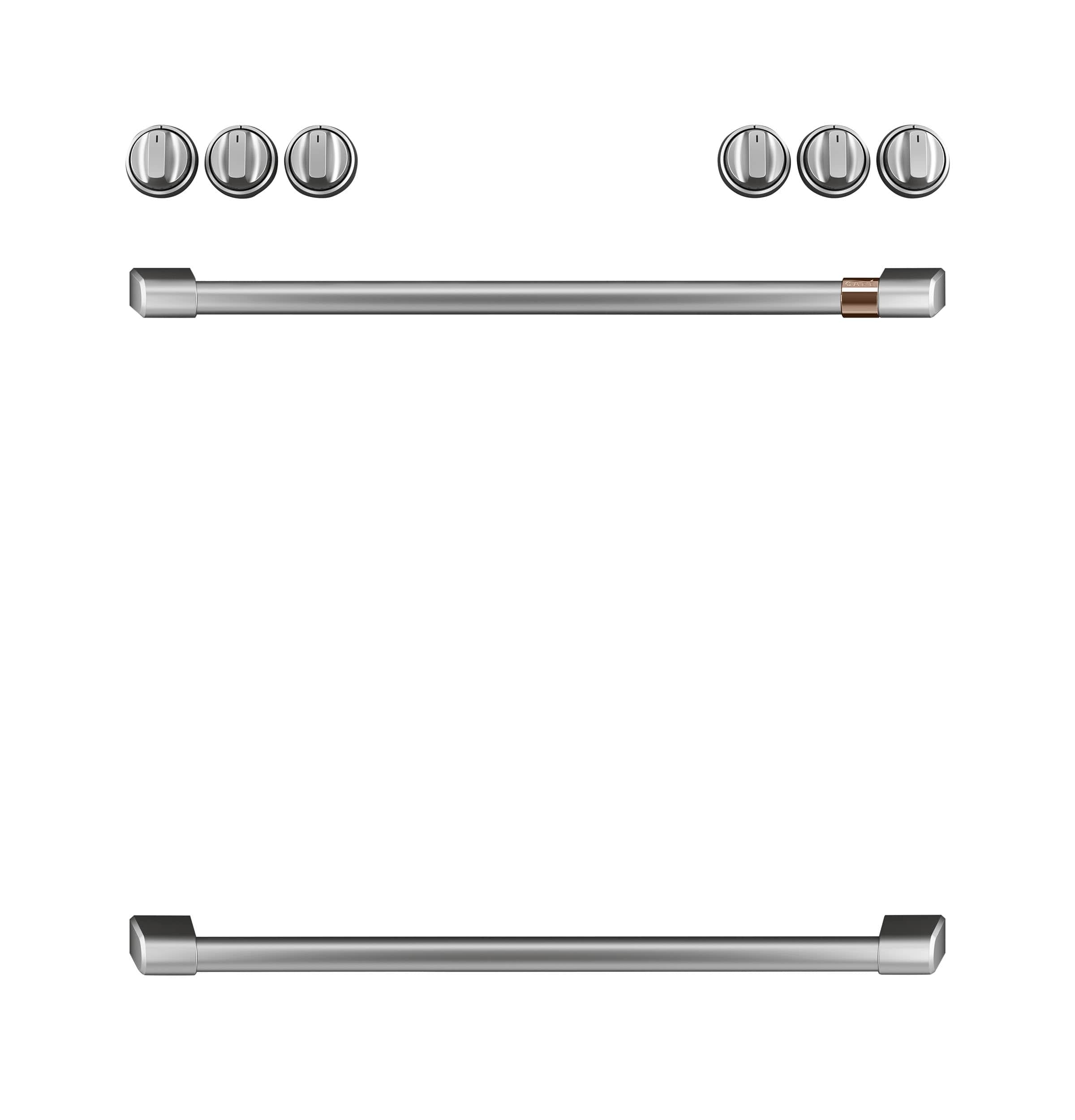 Café Front Control Gas Knobs And Handles - Brushed Stainless