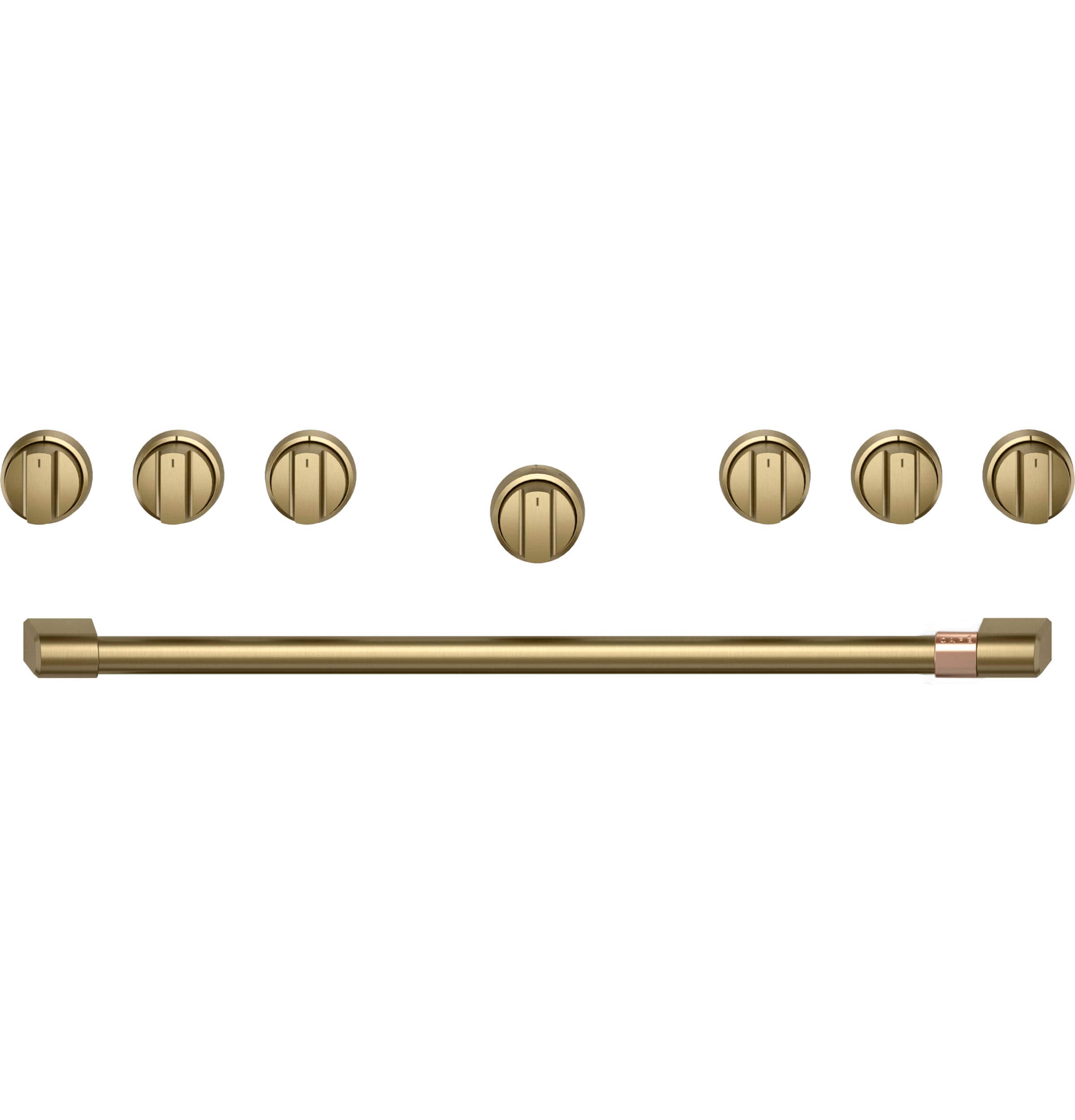 Café 36" Brushed Brass Handle & Knob Set For Pro Range And Rangetop