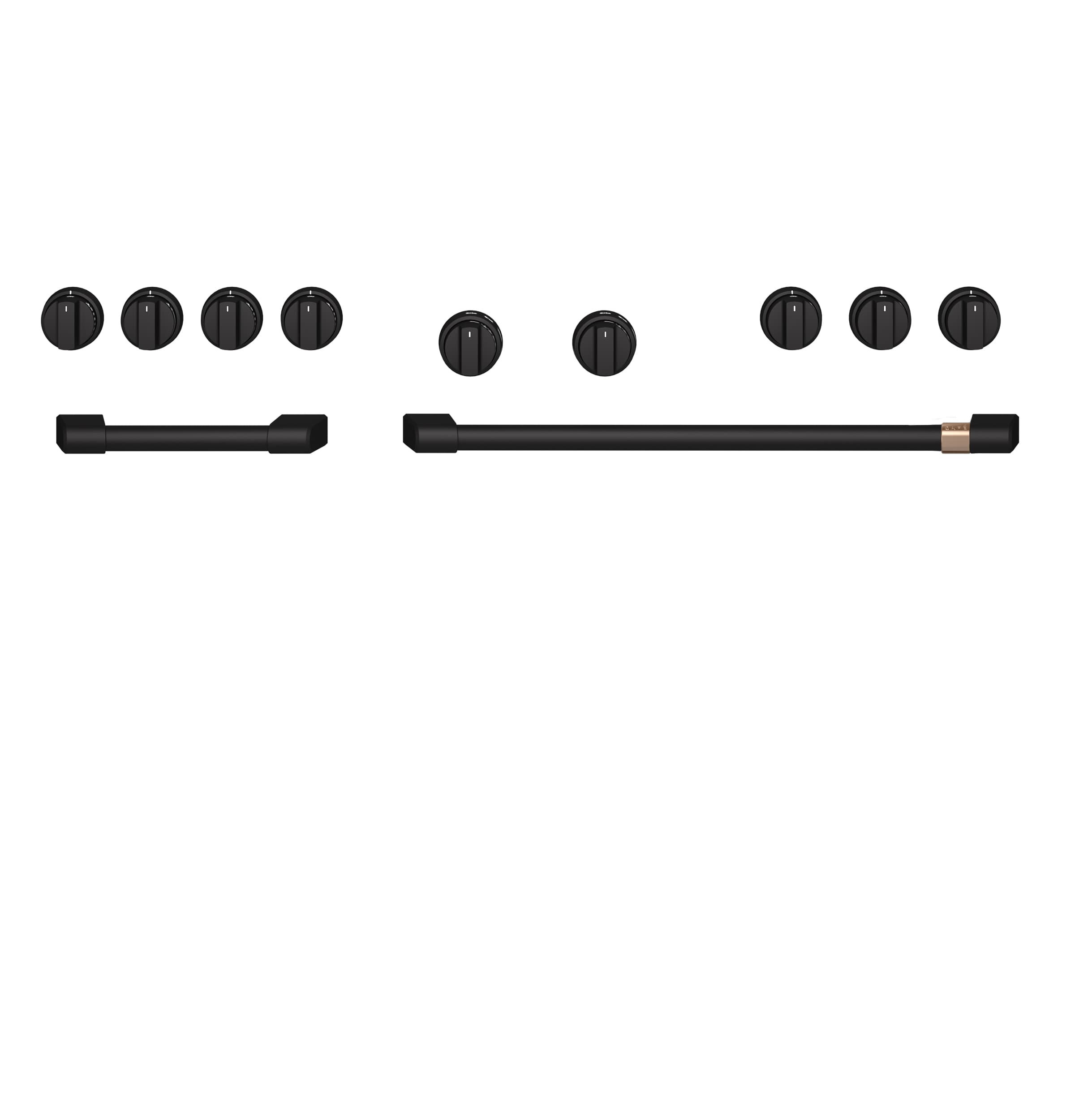 Café 48” Flat Black Handle & Knob Set For Pro Range And Rangetop