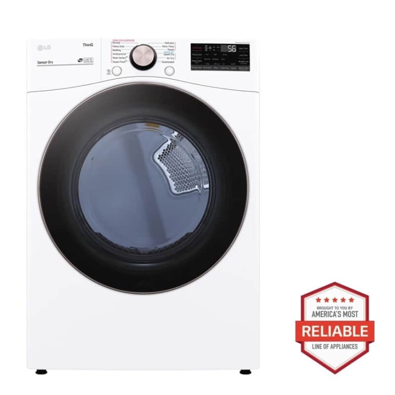 7.4 Cu. Ft. Large Capacity Front Load Gas Dryer - White
