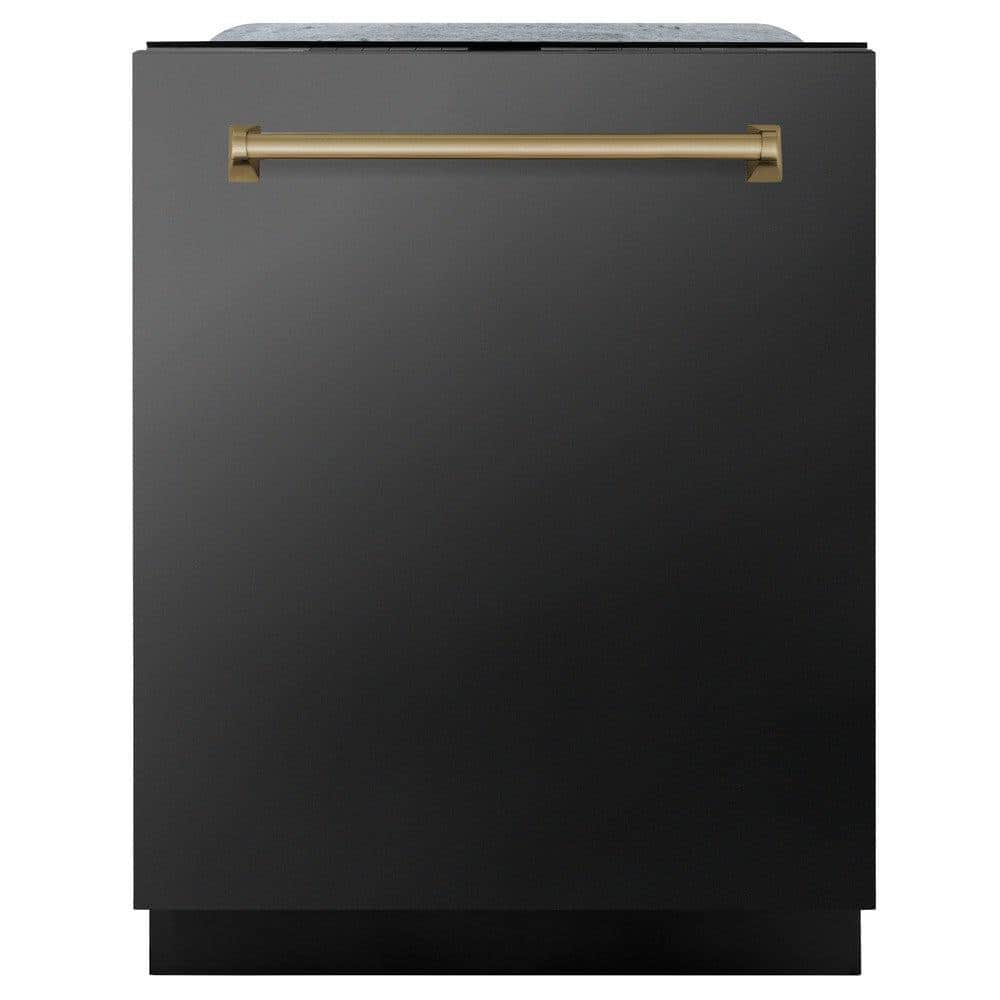 Autograph Edition 24 In. Monument Series 3rd Rack Top Touch Control Tall Tub Dishwasher In Black Stainless Steel With Champagne Bronze Handle, 45dba