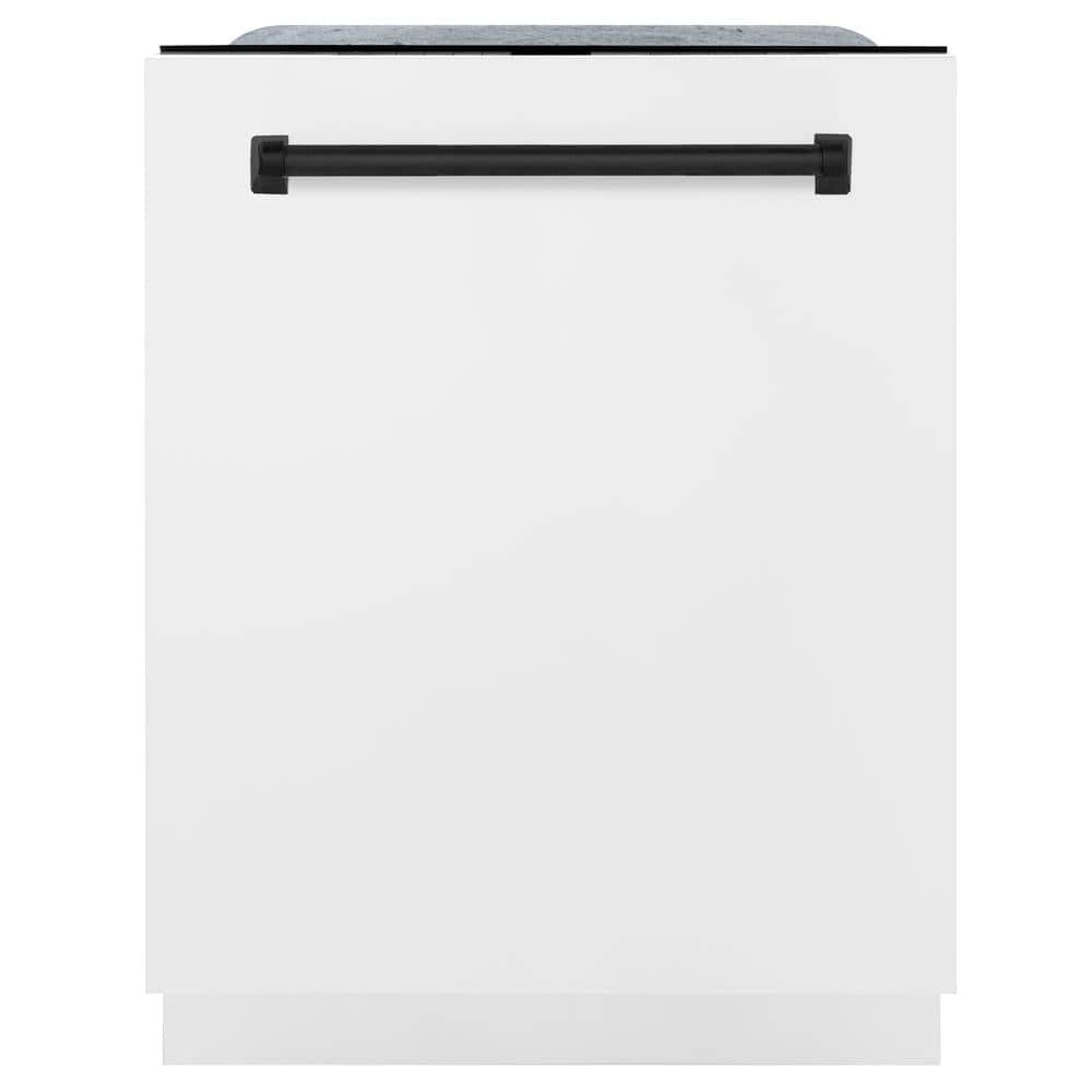 Autograph Edition 24 In. Monument Series 3rd Rack Top Touch Control Tall Tub Dishwasher In White Matte With Matte Black Accent Handle, 45dba
