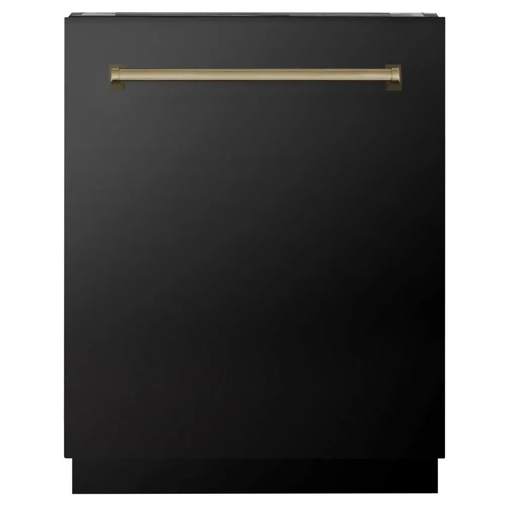 Autograph Edition 24 In. Tallac Series 3rd Rack Dishwasher With Auto Door Open Drying, 51dba, Black Stainless Steel Panel With Champagne Bronze Handle