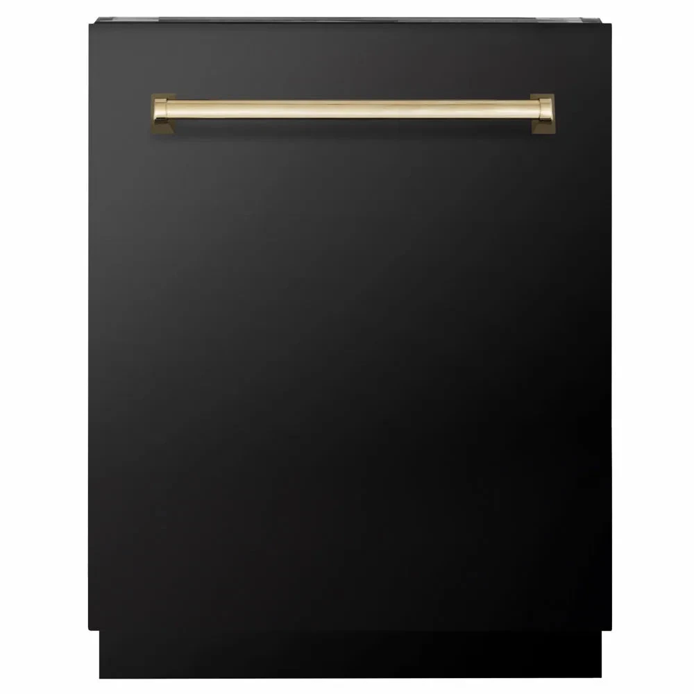 Autograph Edition 24 In. Tallac Series 3rd Rack Dishwasher With Auto Door Open Drying, 51dba, Black Stainless Steel Panel With Polished Gold Handle