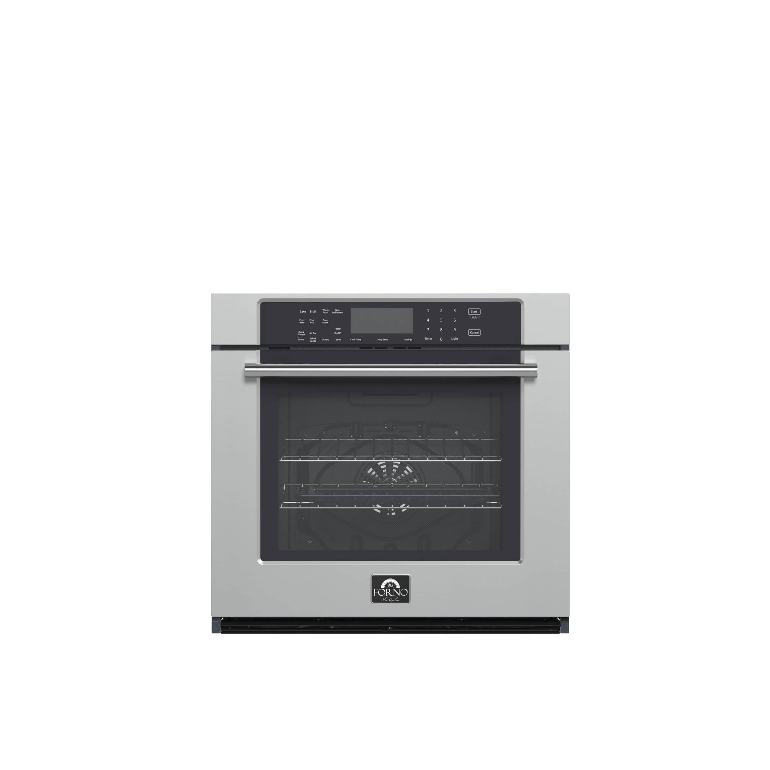 Villarosa 30-Inch Electric Wall Oven, Stainless Steel, 5.0 cu.ft Capacity, Air Fry, Steam Cleaning, Glass Touch Controls