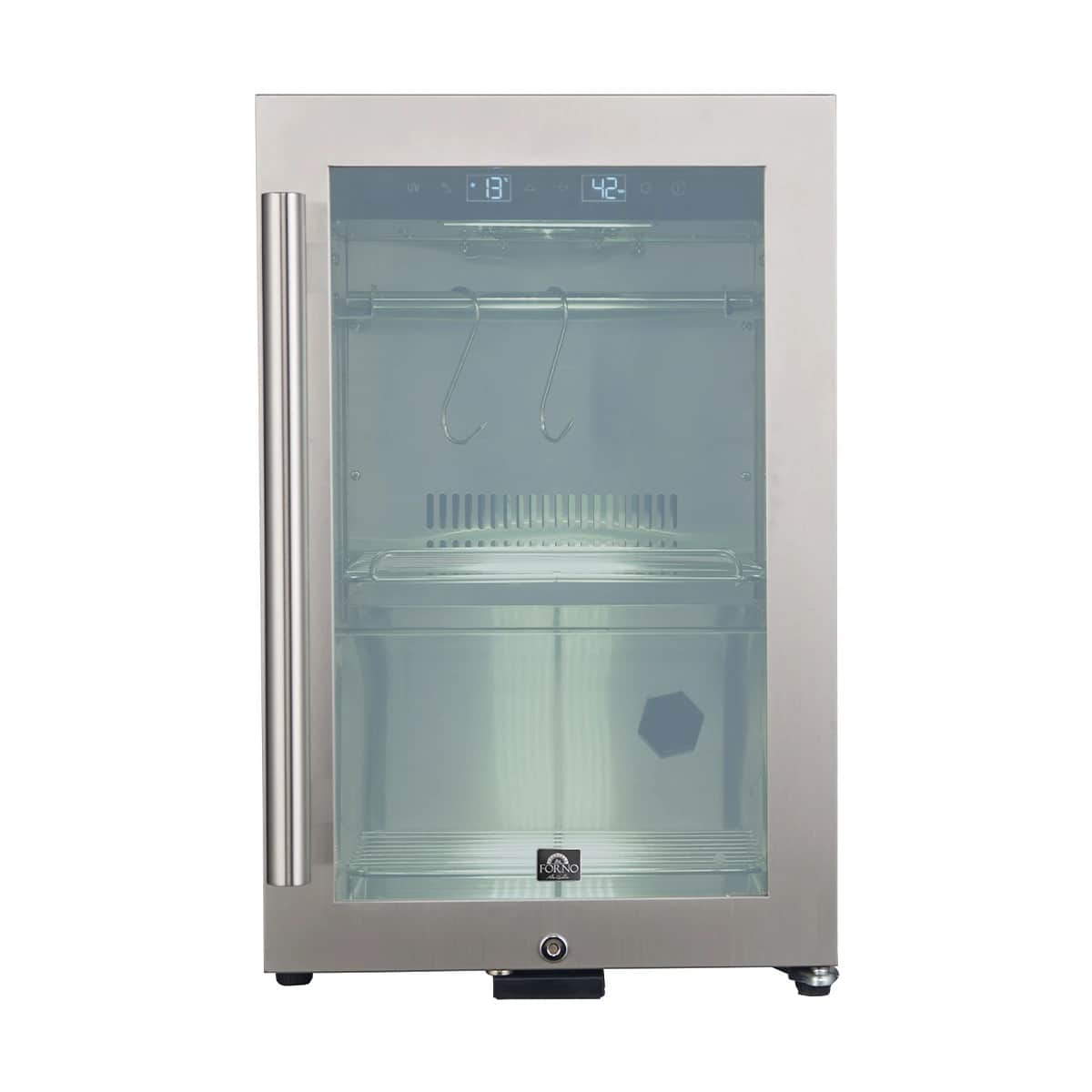 Asciutto 17-Inch Dry Aging Cabinet, Stainless Steel 304, 1.84 cu.ft, LED Lighting, Adjustable Shelves