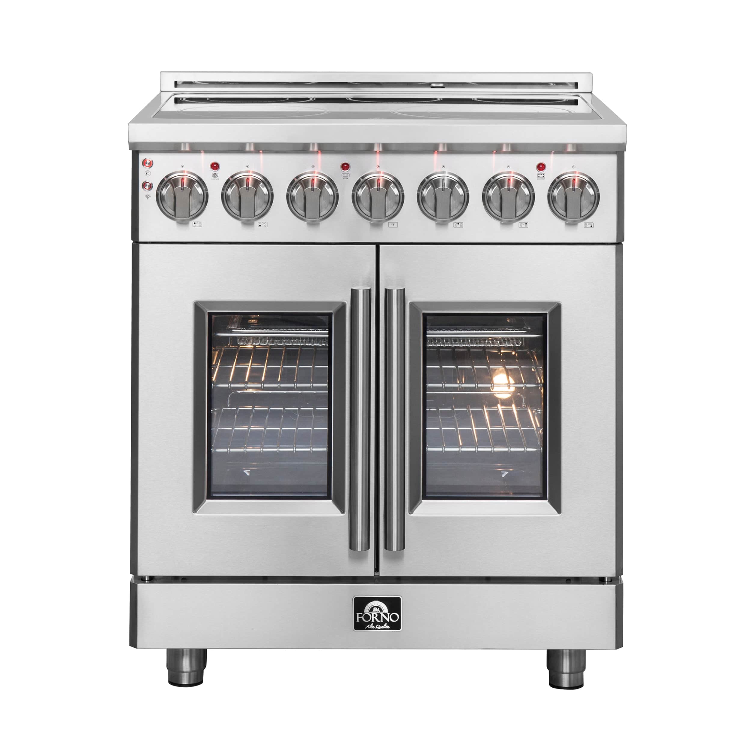 Massimo 30-Inch Freestanding French Door Electric Range, True Convection Oven