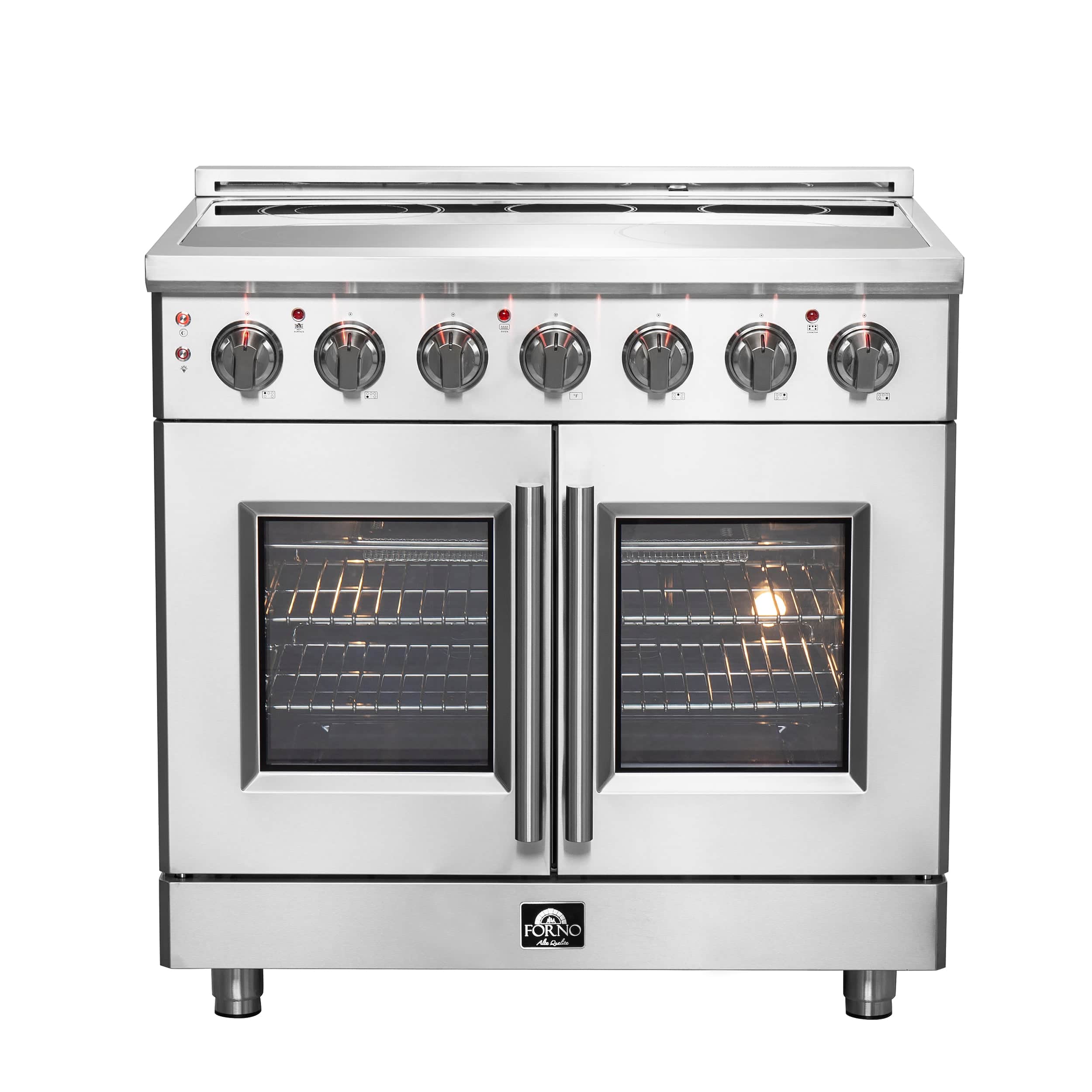 Massimo 36-Inch Freestanding French Door Electric Range, True Convection Oven
