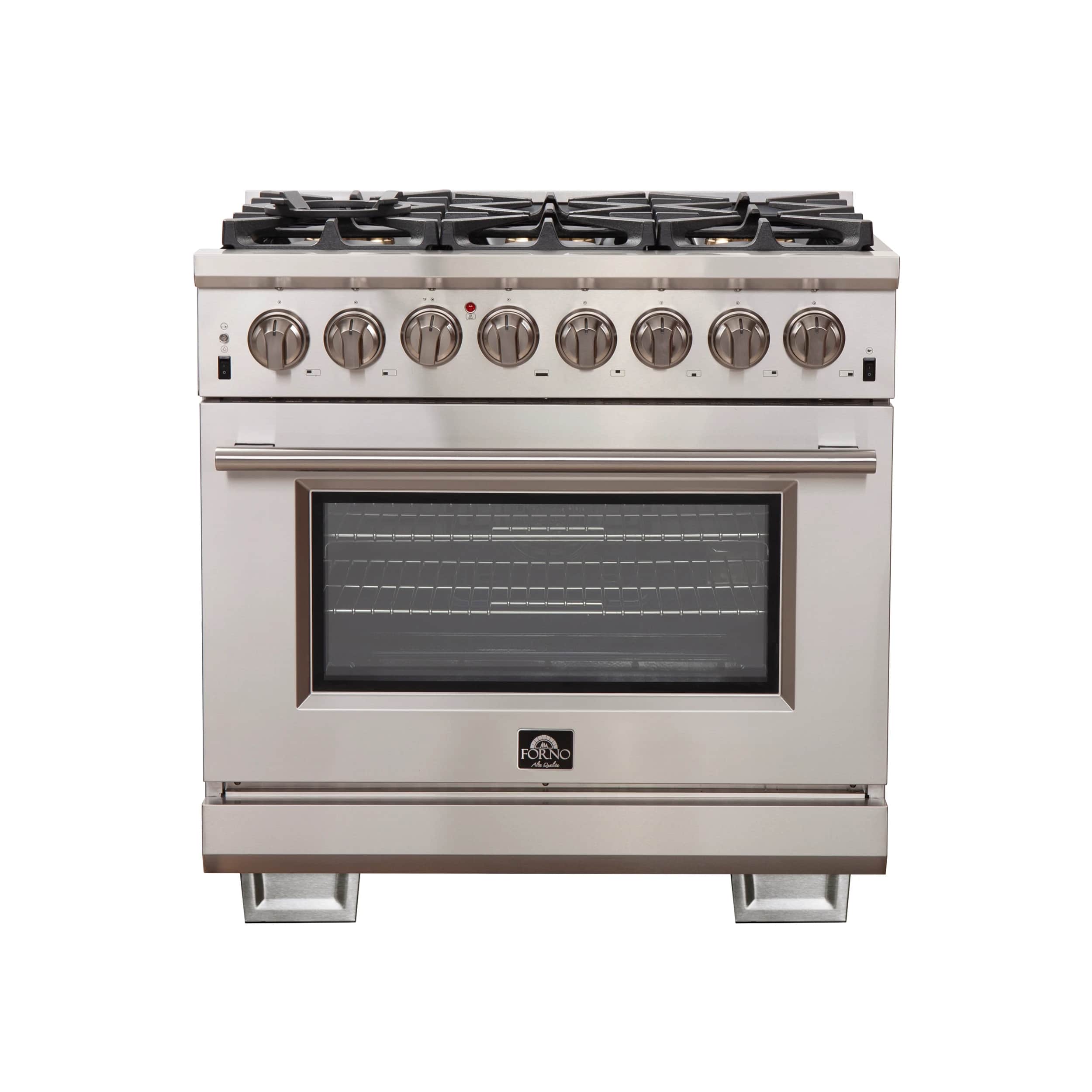 Capriasca 36-Inch Freestanding Dual Fuel Range, 6 Burners, True Convection Oven
