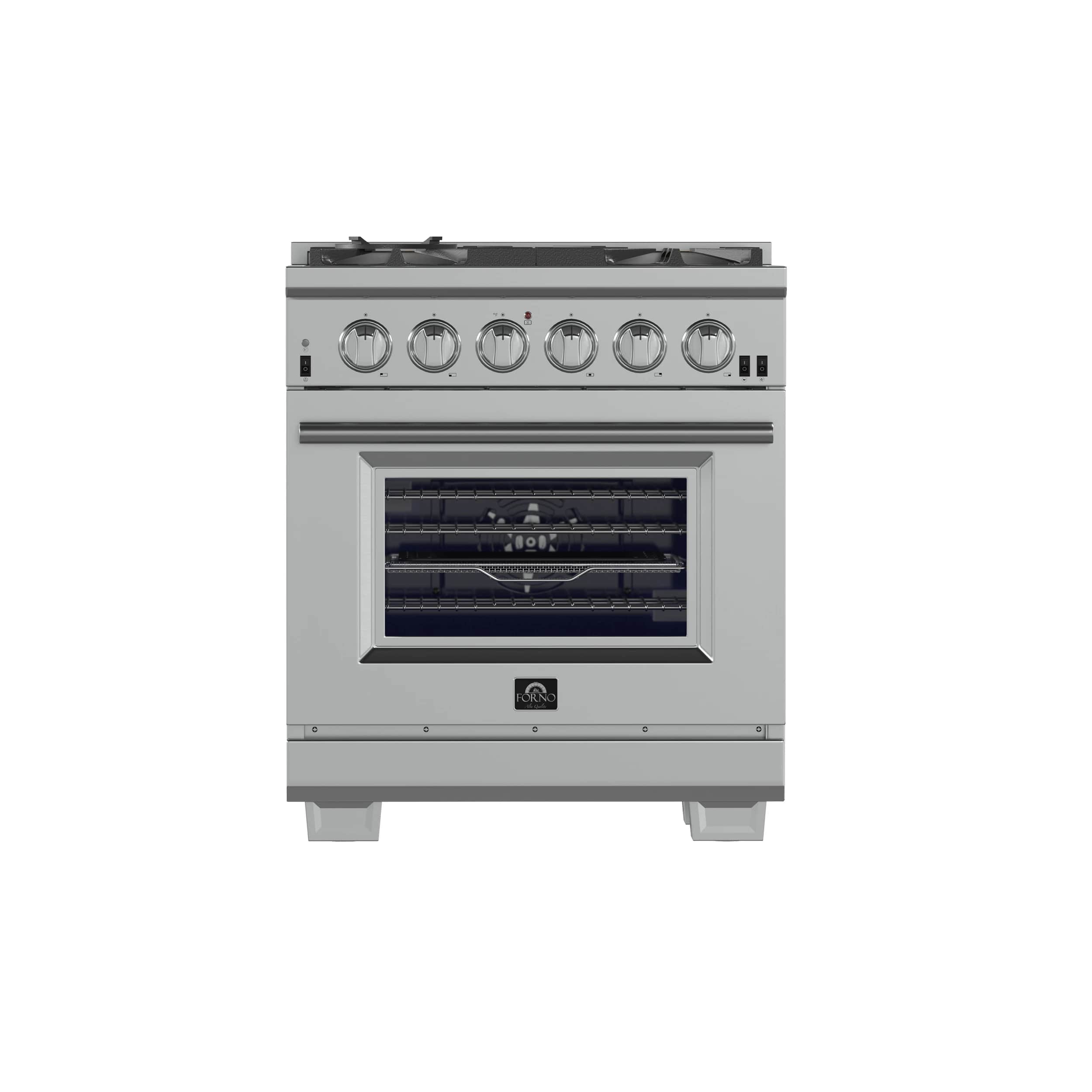 Capriasca 30-Inch Freestanding Gas Range, 4 Burners, True Convection Oven
