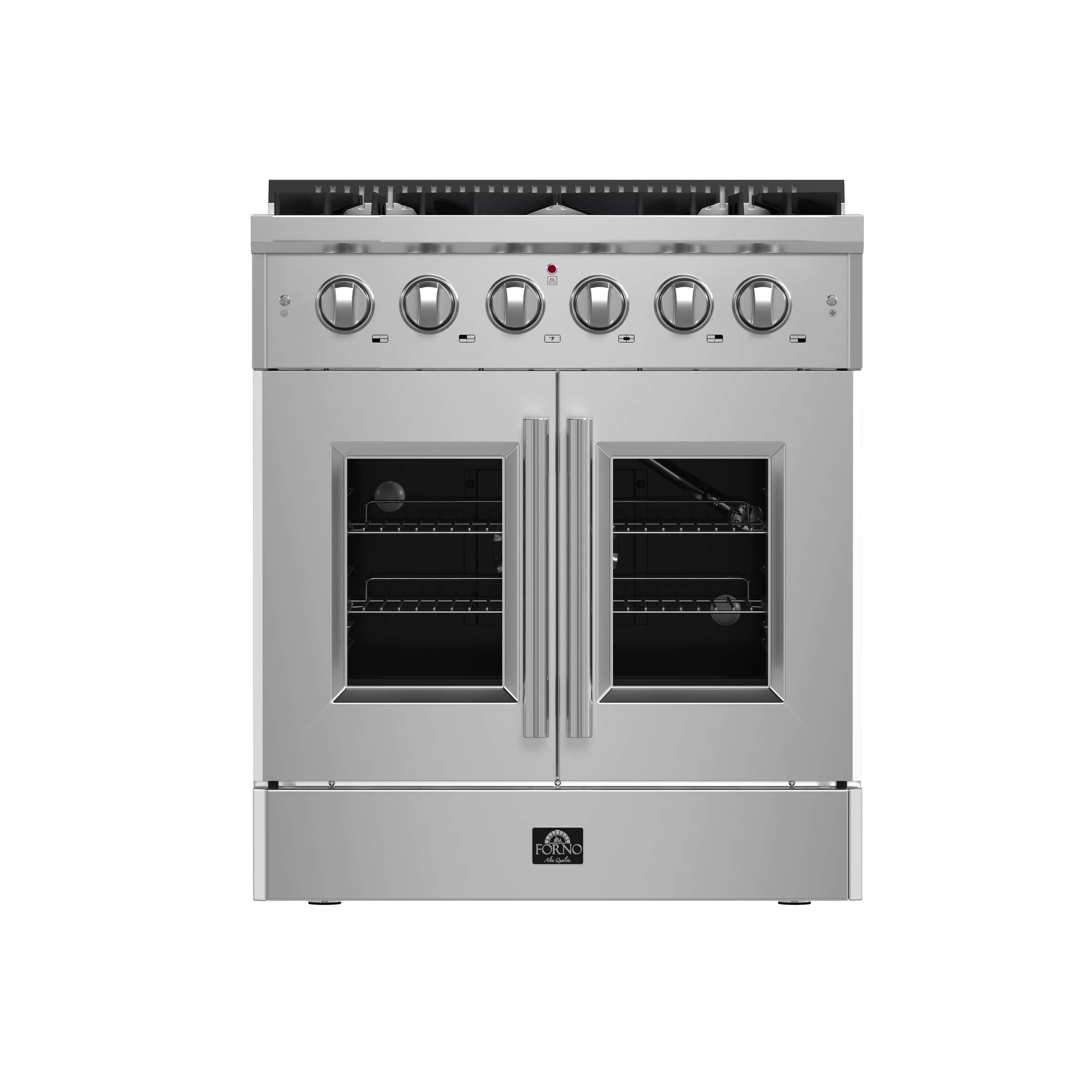 Galiano 30-Inch Freestanding French Door Gas Range, 5 Burners, Convection Oven, Energy Efficient