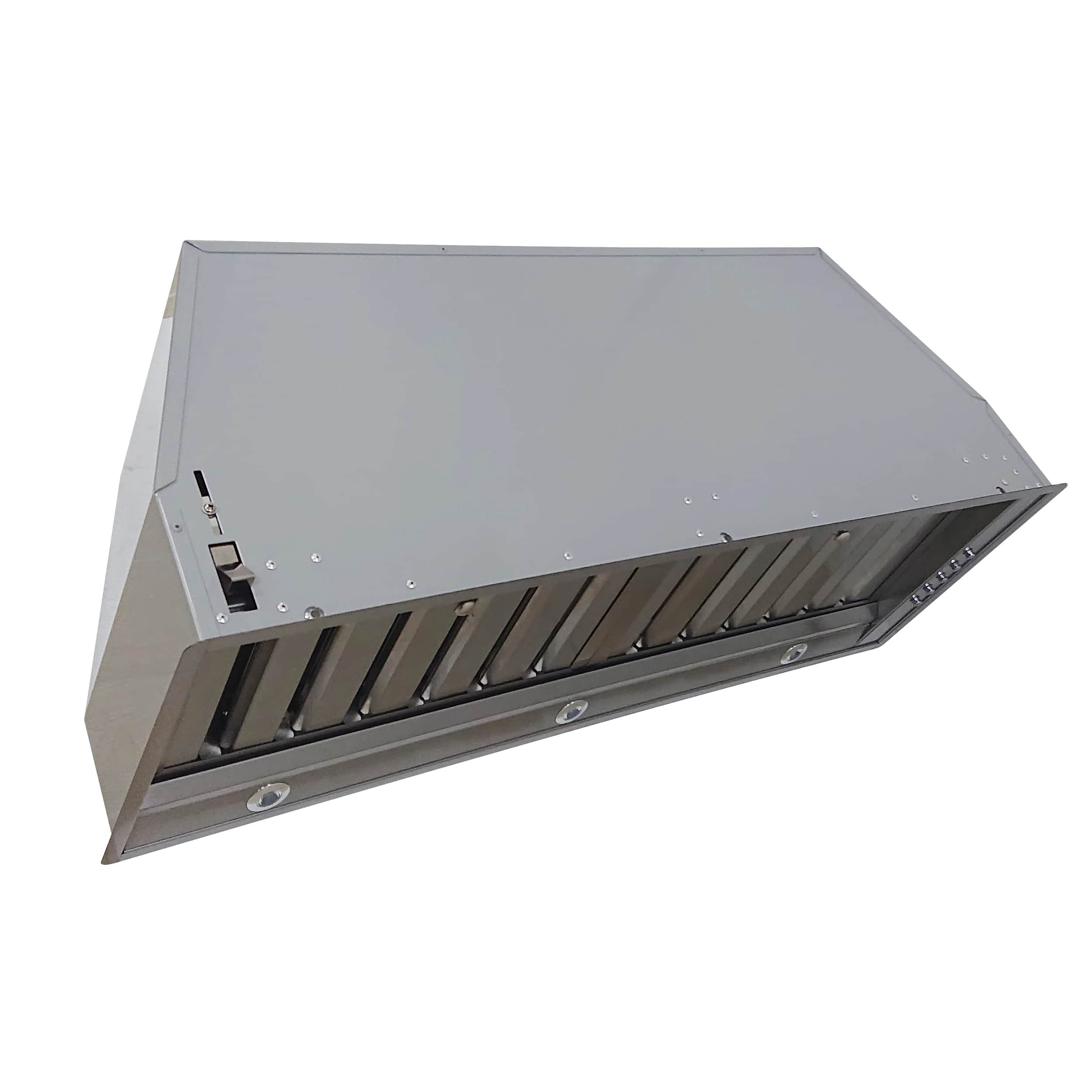 Frassanito 36-Inch Recessed Range Hood, 450 CFM, Stainless Steel Baffle Filters, LED Lighting