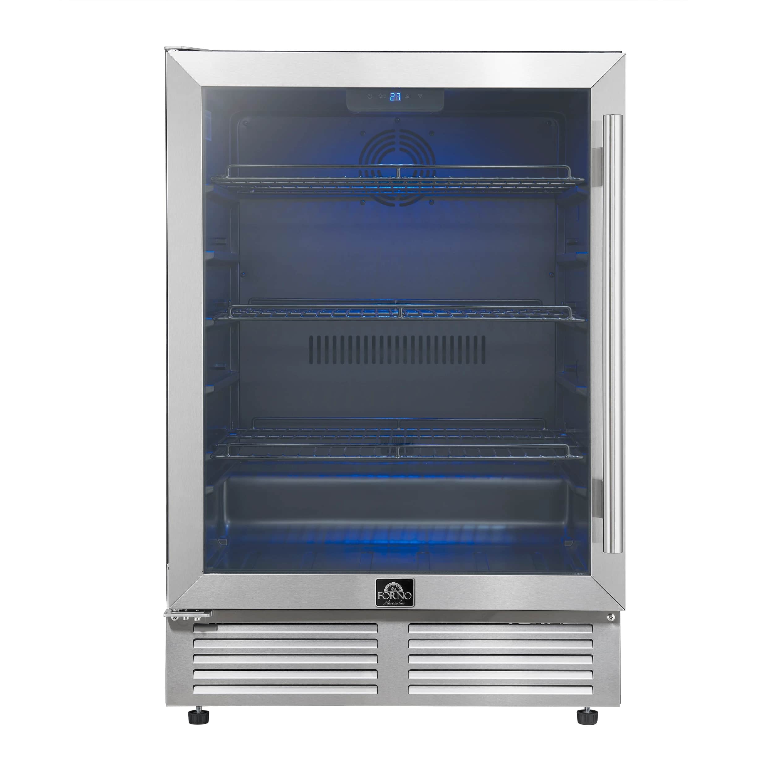 Frescolino 24 Inch Beverage Cooler, , with LED Lighting, Triple Glass Door, 188 Can Capacity, Built-In or Freestanding