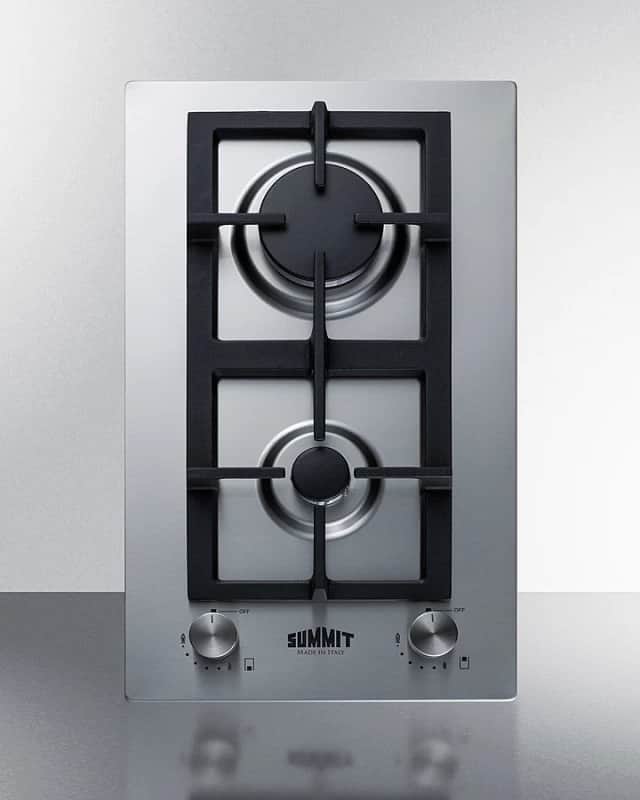 12" Wide 2-Burner Gas Cooktop In Stainless Steel