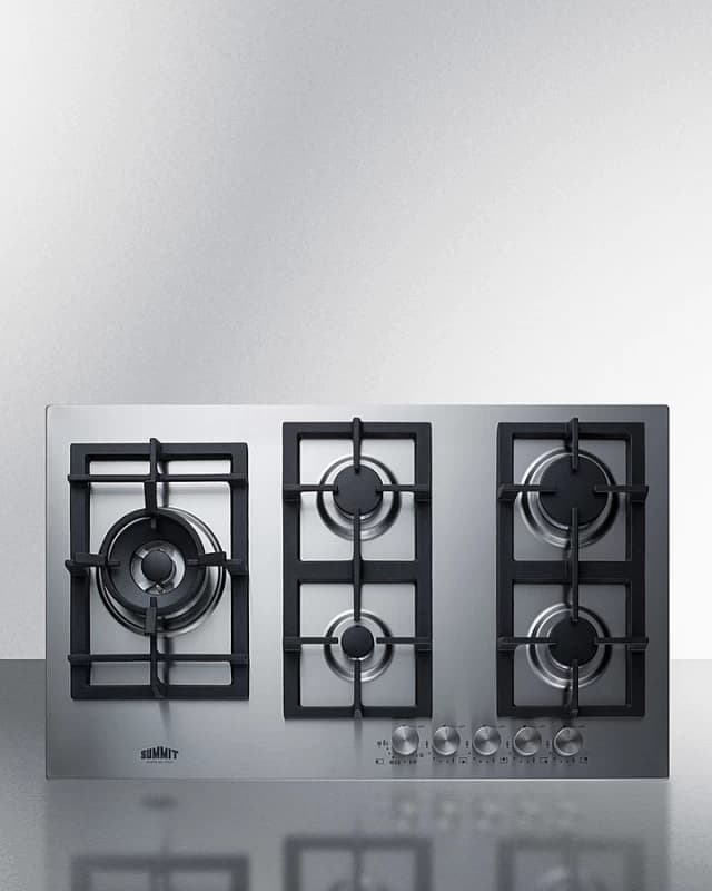 34" Wide 5-Burner Gas Cooktop In Stainless Steel