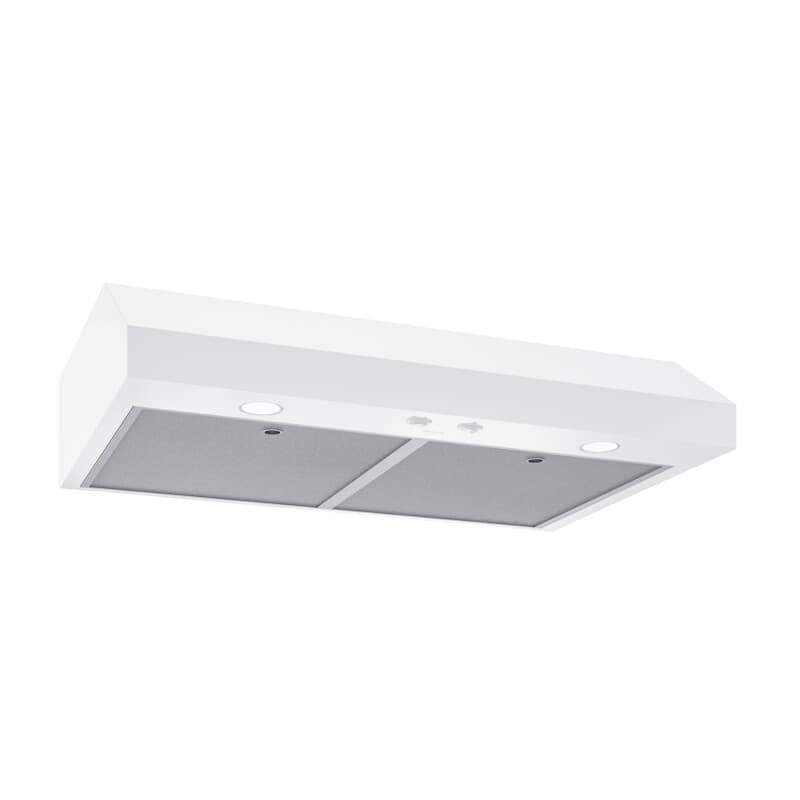 Glacier 24Inch 350 MAX Blower CFM 1.5 Sones White Range Hood