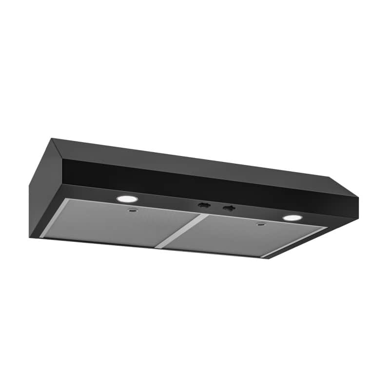 Glacier 42Inch 350 MAX Blower CFM 1.5 Sones Black Range Hood