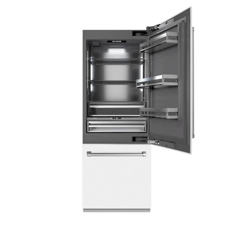 30 in. 16.1 cu. ft. Built-In Bottom Freezer Refrigerator with Water Dispenser and Ice Maker
