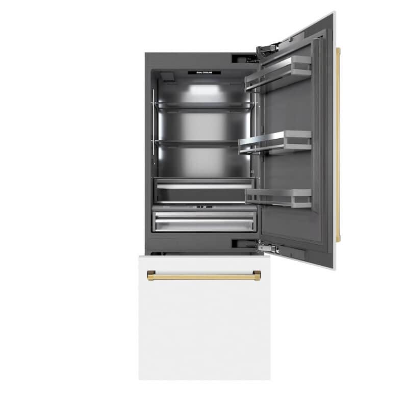 Autograph Edition 30 in. 16.1 cu. ft. Built-In Bottom Freezer Refrigerator with Water Dispenser and Ice Maker