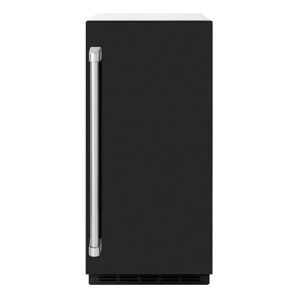 15 In. Touchstone Clear Cube Ice Maker With Drain Pump And Black Matte Door