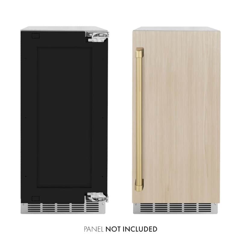 Autograph Edition 15 In. Touchstone Clear Cube Ice Maker With Drain Pump And Panel Ready Door With Champagne Bronze Handle