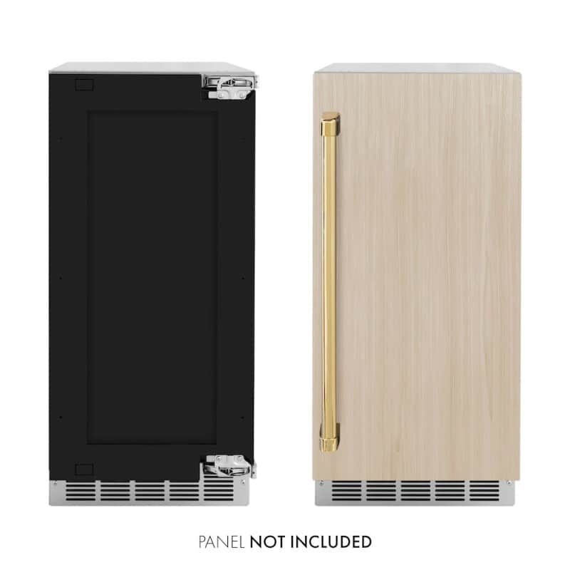 Autograph Edition 15 In. Touchstone Clear Cube Ice Maker With Drain Pump And Panel Ready Door With Polished Gold Handle