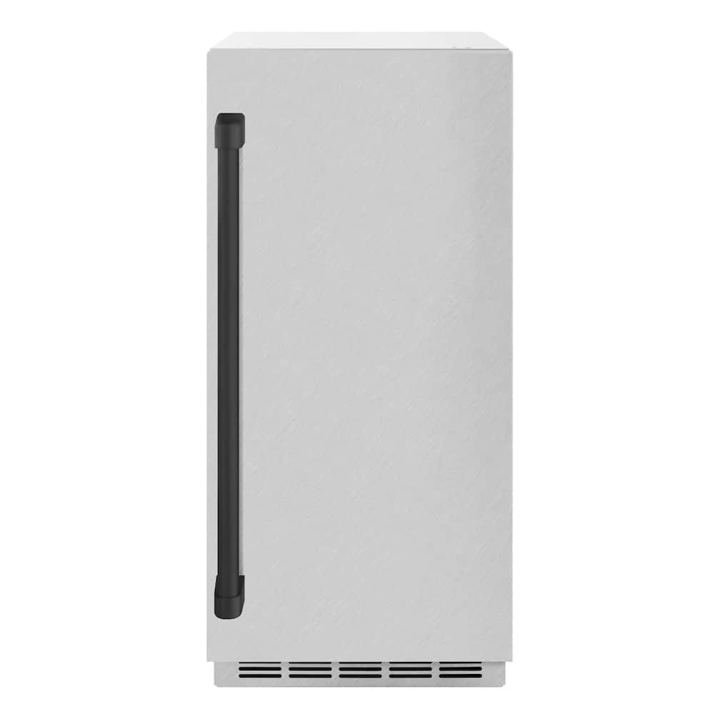 Autograph Edition 15 In. Touchstone Gourmet Ice Maker With Drain Pump And Satin Stainless Steel Door With Matte Black Handle