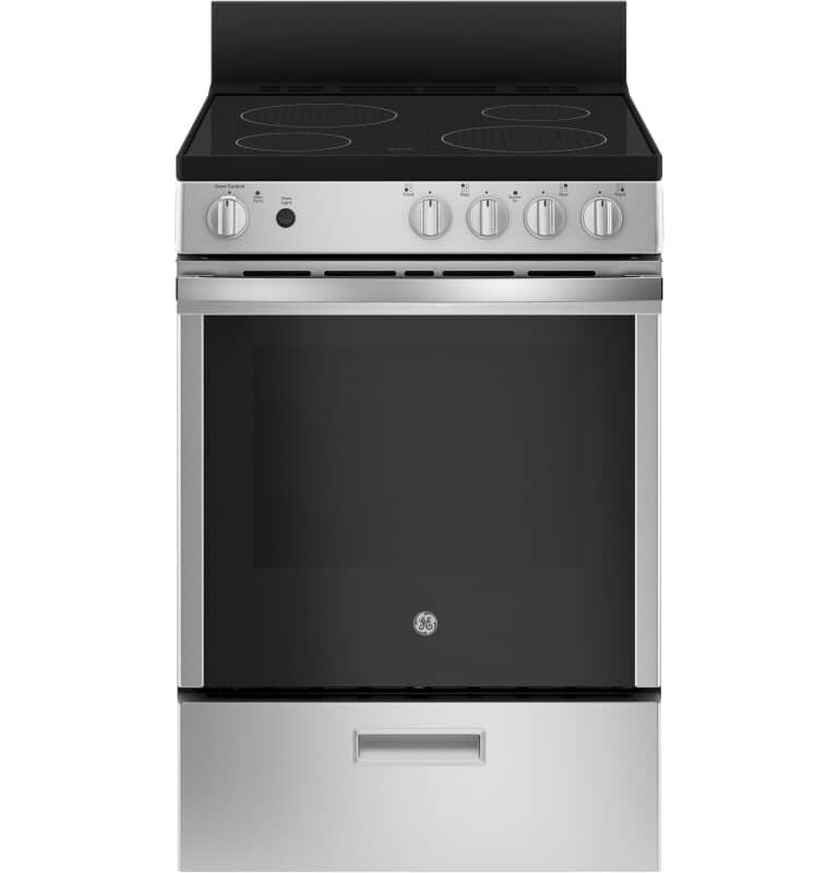 24" Free-Standing/Slide-in Front Control Range with Steam Clean and Large Window