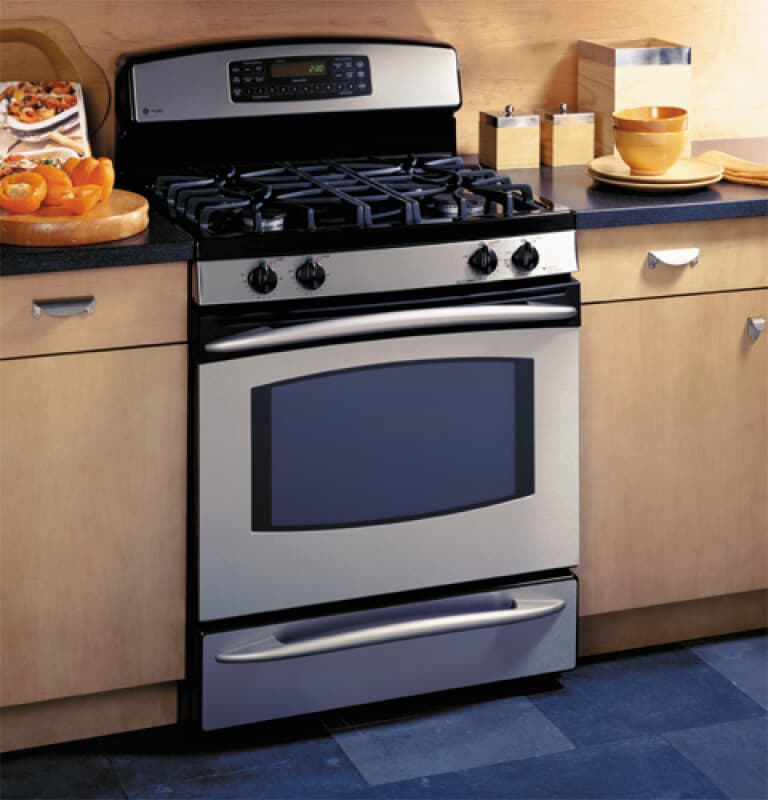 Free-Standing Self-Clean Convection Gas on Glass Range with Warming Drawer