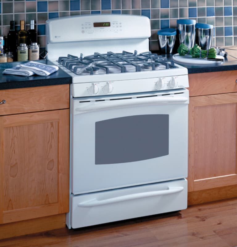 Free-Standing Self-Clean Convection Gas on Glass Range with Warming Drawer