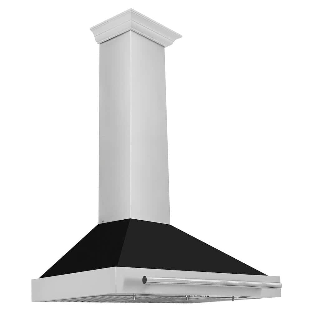 36 In. Convertible Stainless Steel Range Hood With Black Matte Shell And Stainless Steel Handle
