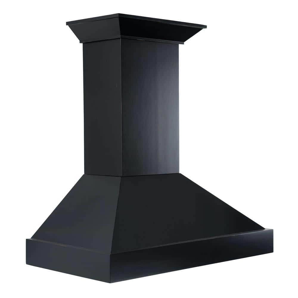 36 In. Convertible Vent Wooden Wall Mount Range Hood In Black
