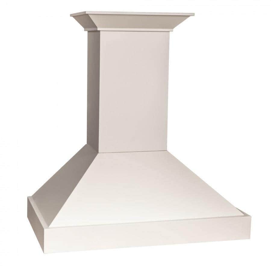 36 In. Ducted Wooden Wall Mount Range Hood In Cottage White