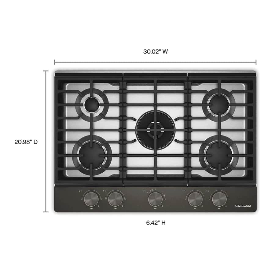 30 in. Gas Cooktop with 5 Burners and Integrated Wok Grate