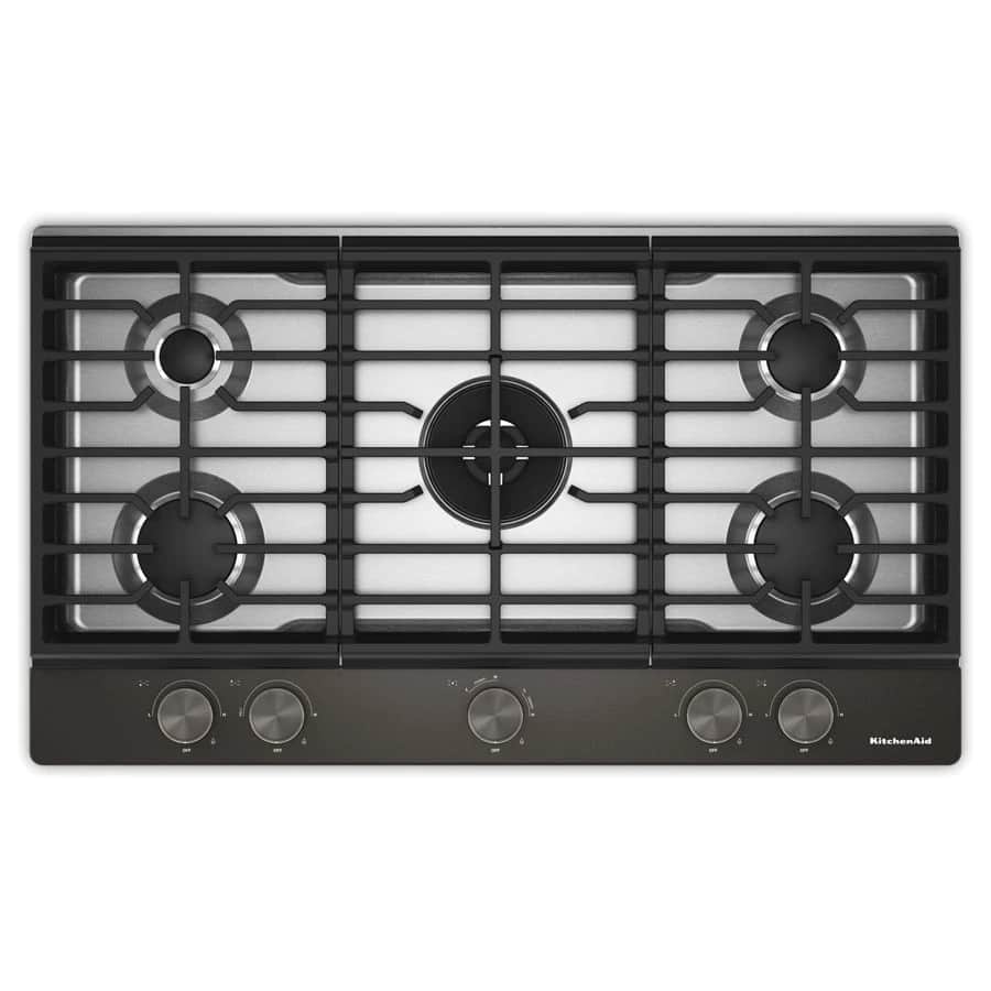 36 in. Gas Cooktop with 5 Burners and Integrated Wok Grate