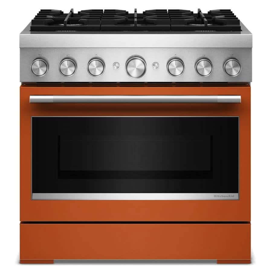 36-Inch 6 Burner Commercial-Style Dual Fuel Range with No Preheat Air Fry Mode
